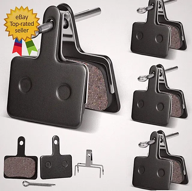 4 Pairs Bike Brake Pads Disc Brake Pads Resin Semi-Metallic for Mountain Bike...