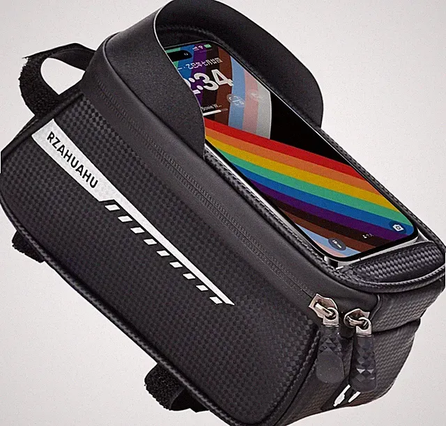 Bike Frame Bag Hard Shell Top Tube Phone Mount Touchscreen Road MTB E-Bike